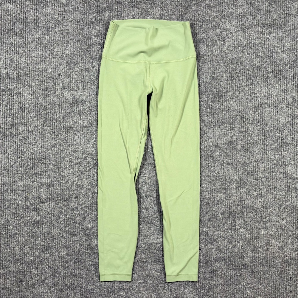 Lululemon Womens Cropped Leggings W21" Green Pull‎ On Athleisure Gym Yoga